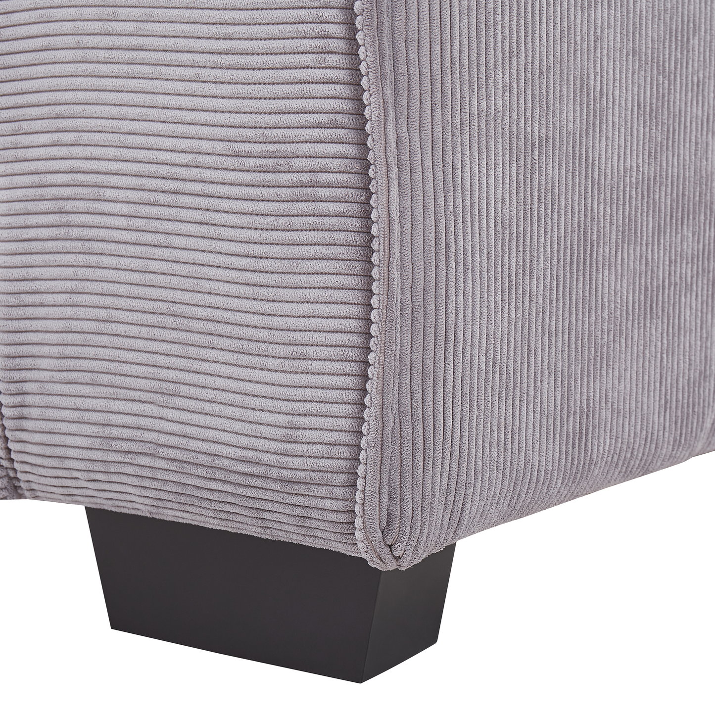 3-Sitzer Sofa Cord hellgrau mit Kissen VISKAN