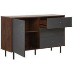 Sideboard PALMER 76 cm Holzoptik Dunkelbraun / Grau
