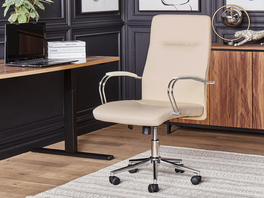 Bürostuhl Kunstleder Beige OSCAR