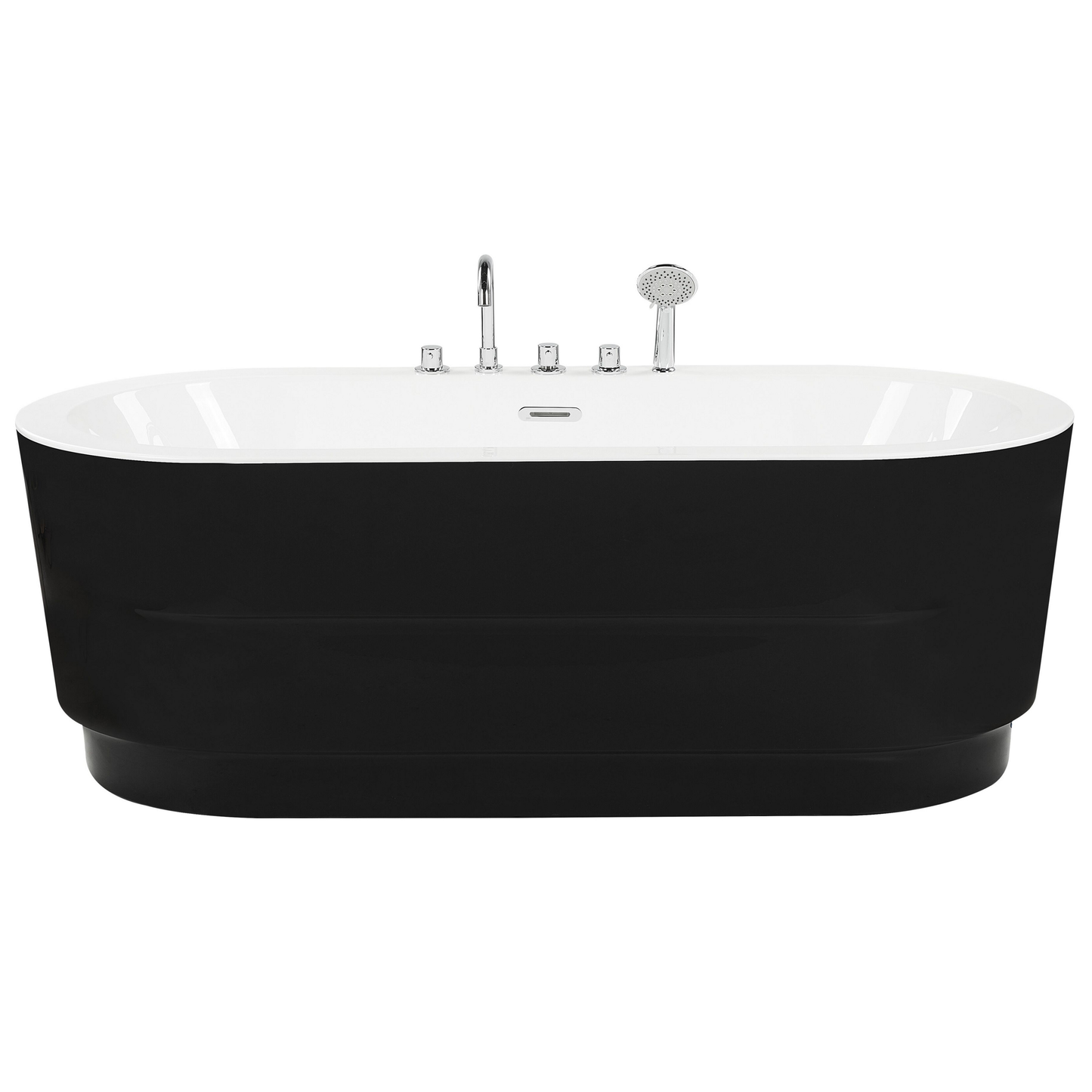 Badewanne freistehend schwarz mit Armatur oval 170 x 80 cm EMPRESA