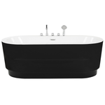 Badewanne freistehend schwarz mit Armatur oval 170 x 80 cm EMPRESA