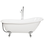 Badewanne weiss freistehend oval 153 x 77 cm CAYMAN