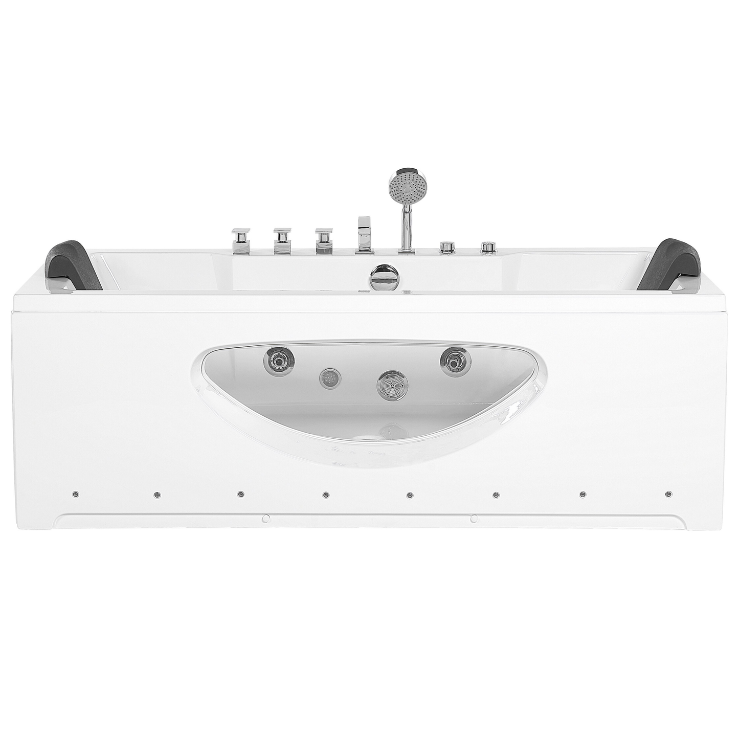 Whirlpool Badewanne weiss rechteckig mit LED 170 x 80 cm HAWES