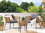 Bistro Set inkl. Kissen GARGANO Polyrattan Hellbraun