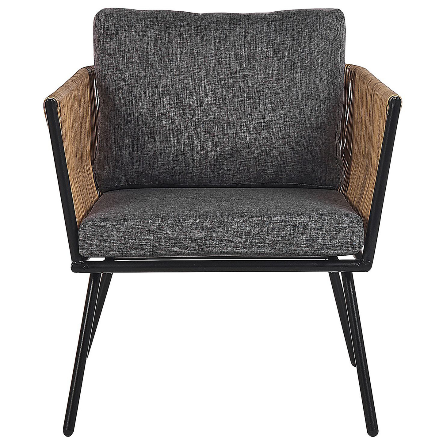 Bistro Set inkl. Kissen GARGANO Polyrattan Hellbraun
