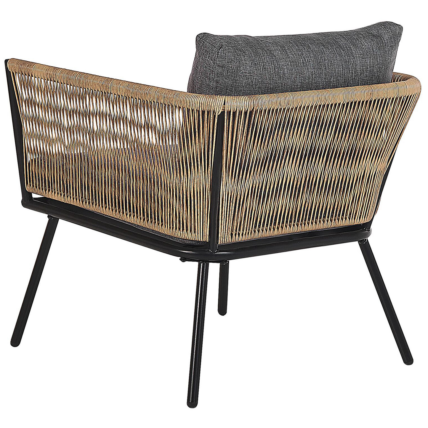 Bistro Set inkl. Kissen GARGANO Polyrattan Hellbraun