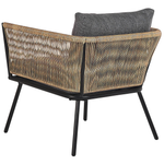 Bistro Set inkl. Kissen GARGANO Polyrattan Hellbraun