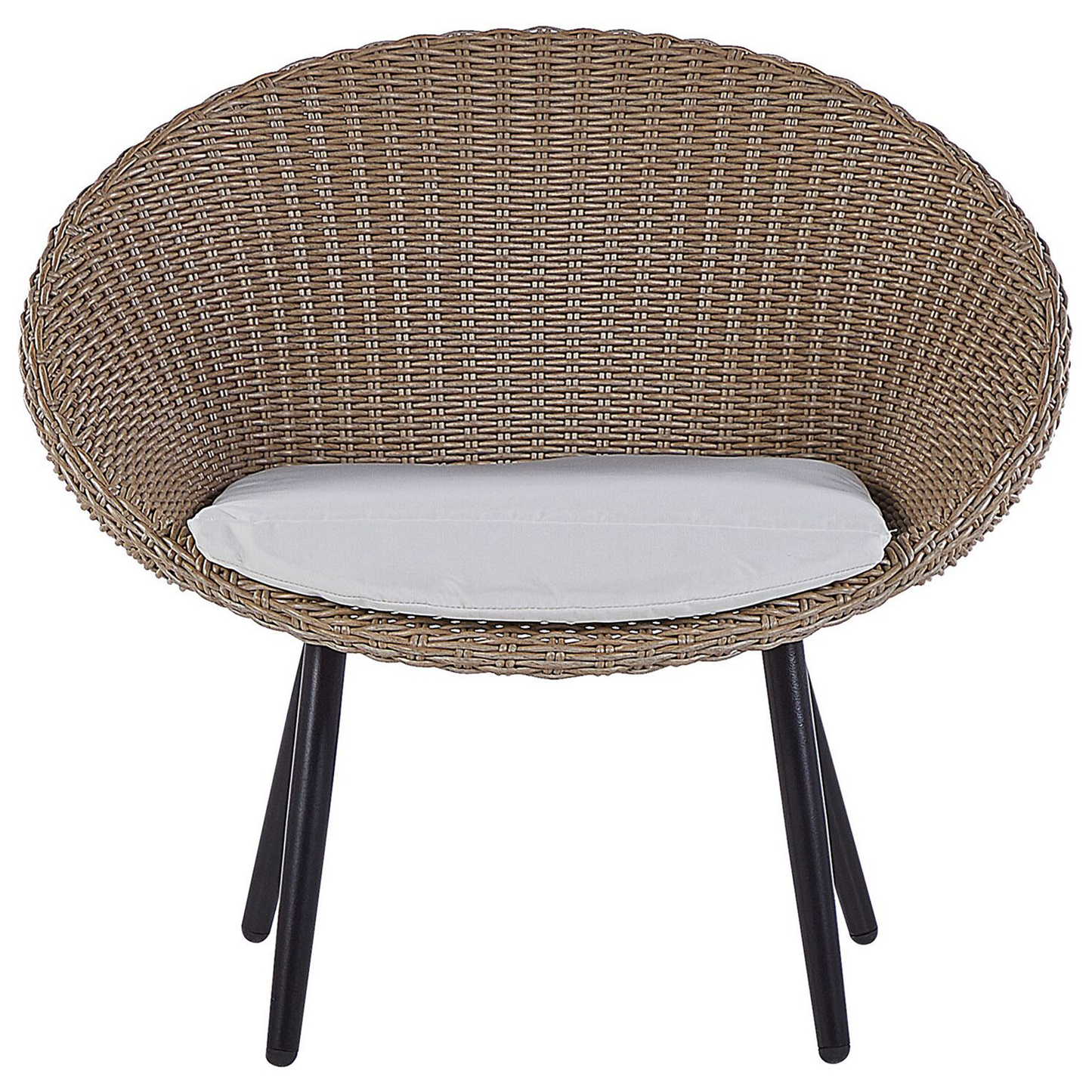 Bistro Set inkl. Kissen ORTIGIA Polyrattan Hellbeige Beige