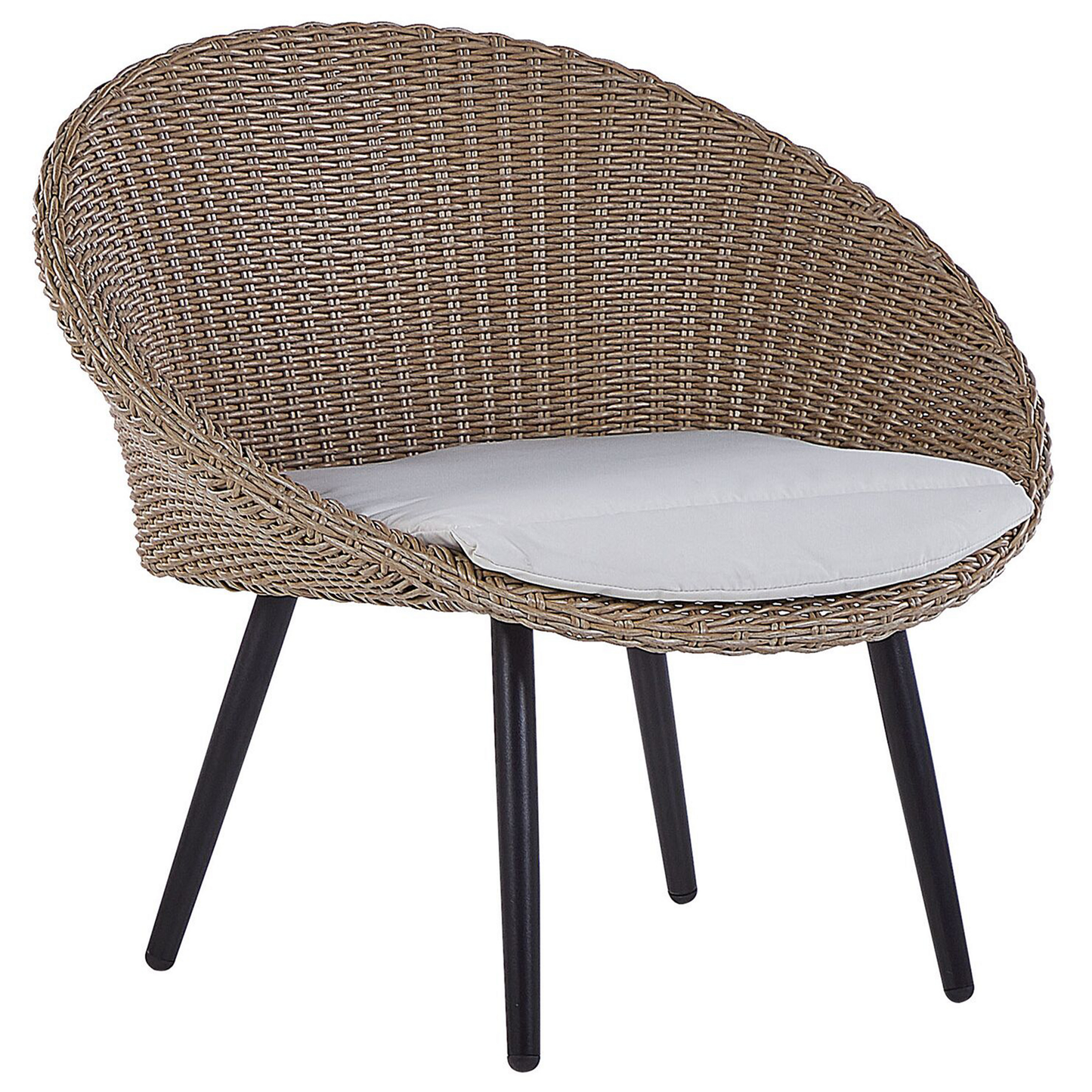 Bistro Set inkl. Kissen ORTIGIA Polyrattan Hellbeige Beige