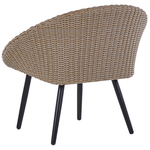 Bistro Set inkl. Kissen ORTIGIA Polyrattan Hellbeige Beige