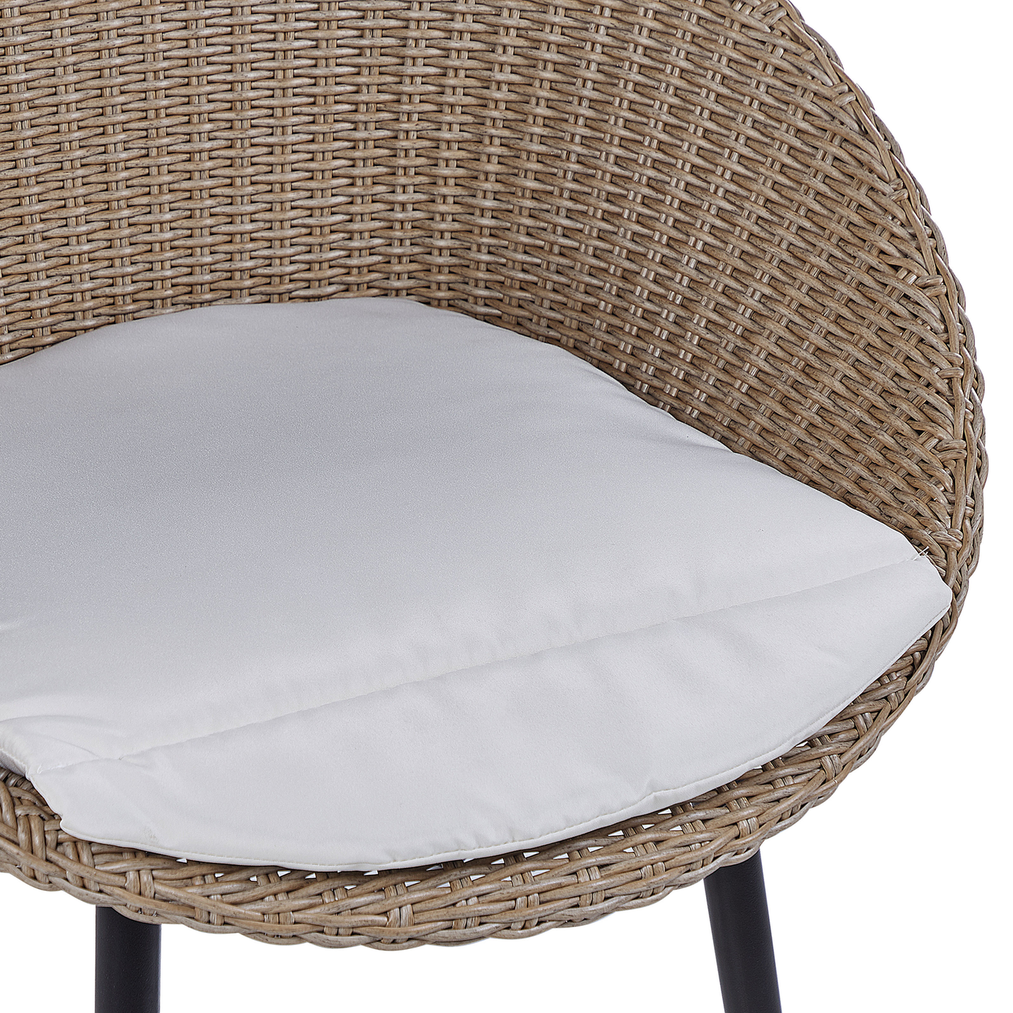 Bistro Set inkl. Kissen ORTIGIA Polyrattan Hellbeige Beige