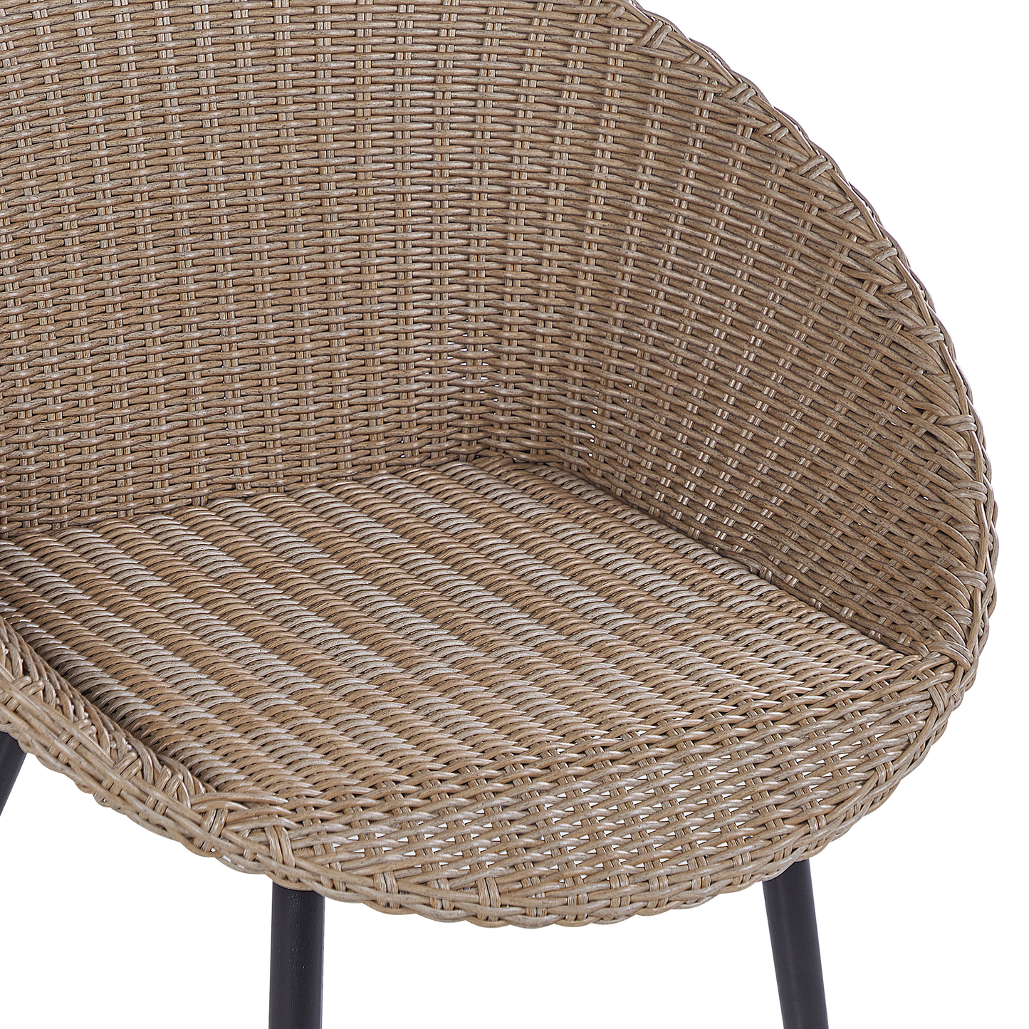 Bistro Set inkl. Kissen ORTIGIA Polyrattan Hellbeige Beige