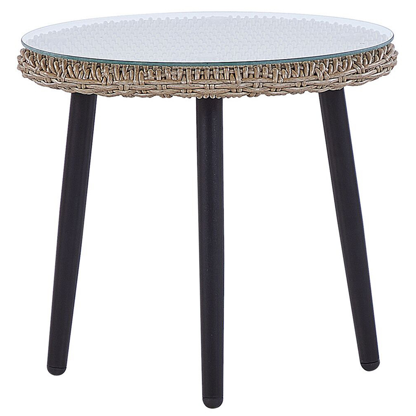 Bistro Set inkl. Kissen ORTIGIA Polyrattan Hellbeige Beige
