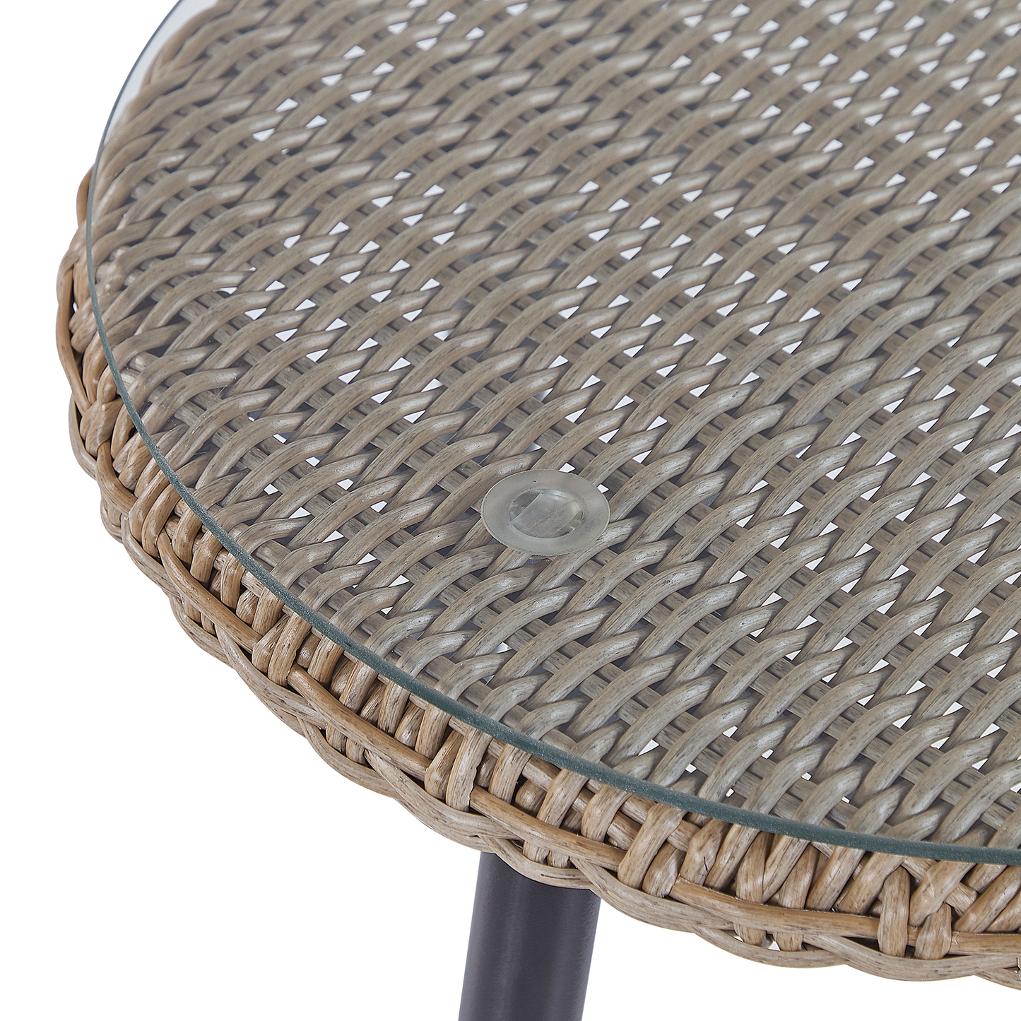 Bistro Set inkl. Kissen ORTIGIA Polyrattan Hellbeige Beige