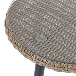 Bistro Set inkl. Kissen ORTIGIA Polyrattan Hellbeige Beige