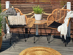 Bistro Set inkl. Kissen TROPEA II Polyrattan Naturfarben