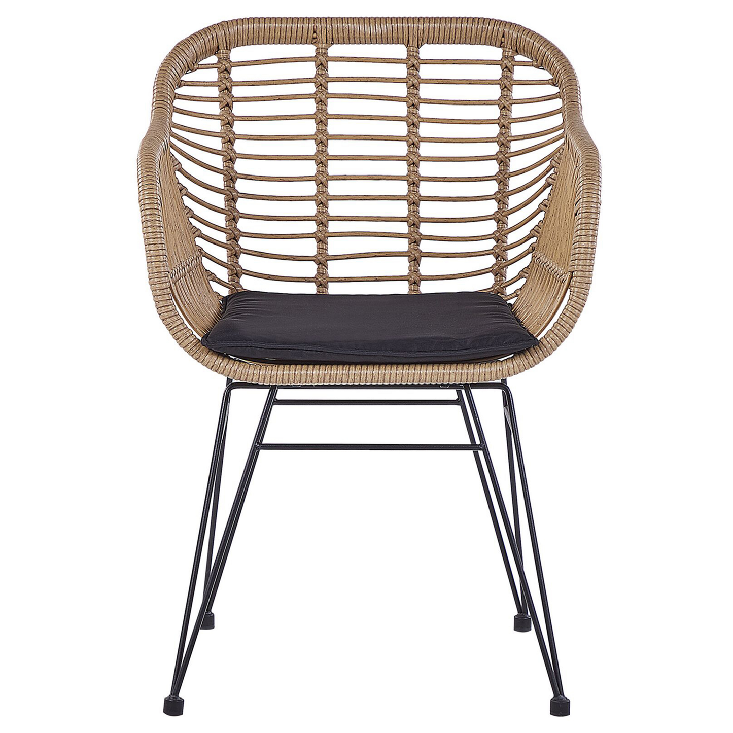 Bistro Set inkl. Kissen TROPEA II Polyrattan Naturfarben
