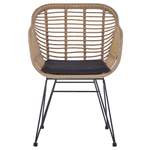 Bistro Set inkl. Kissen TROPEA II Polyrattan Naturfarben