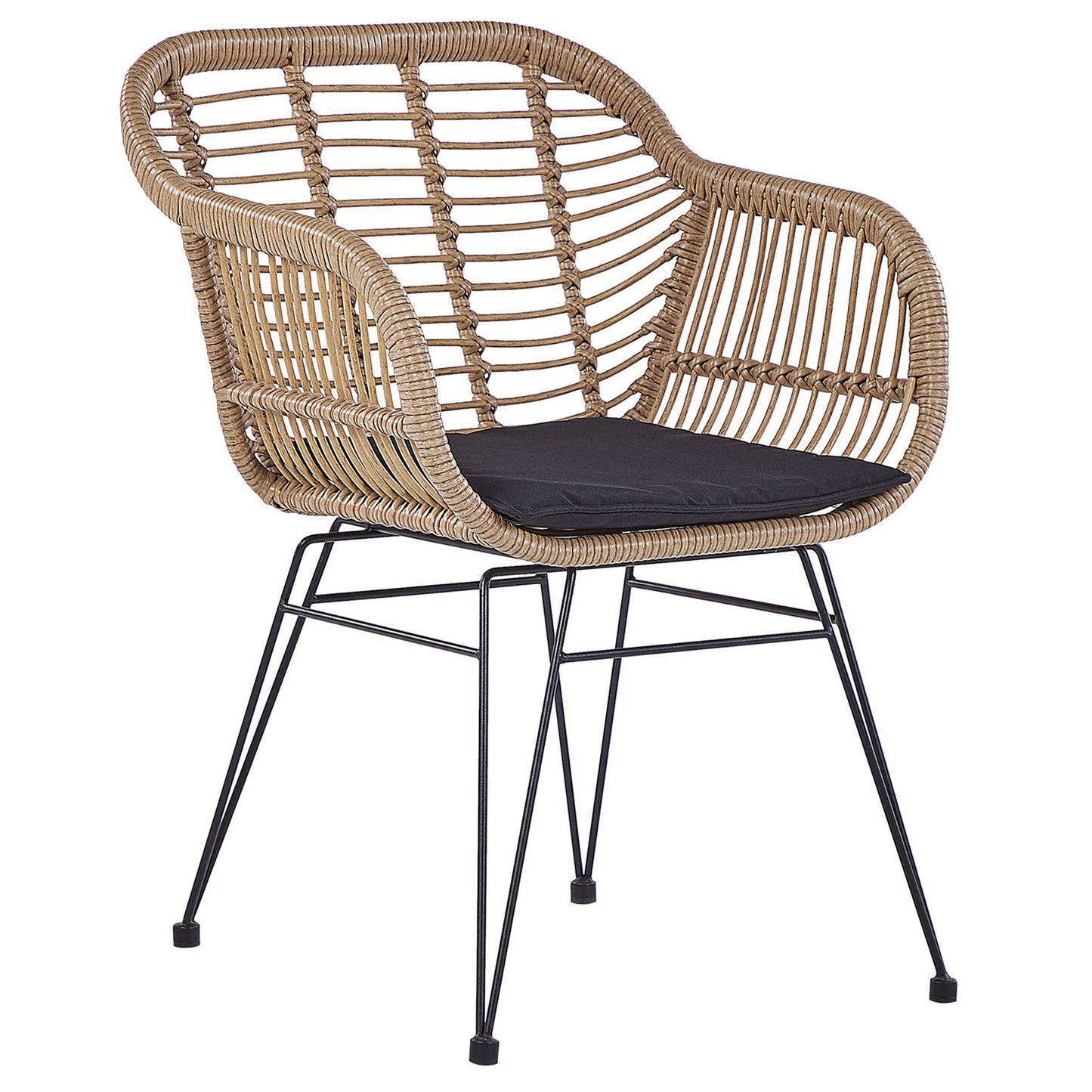 Bistro Set inkl. Kissen TROPEA II Polyrattan Naturfarben