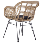 Bistro Set inkl. Kissen TROPEA II Polyrattan Naturfarben
