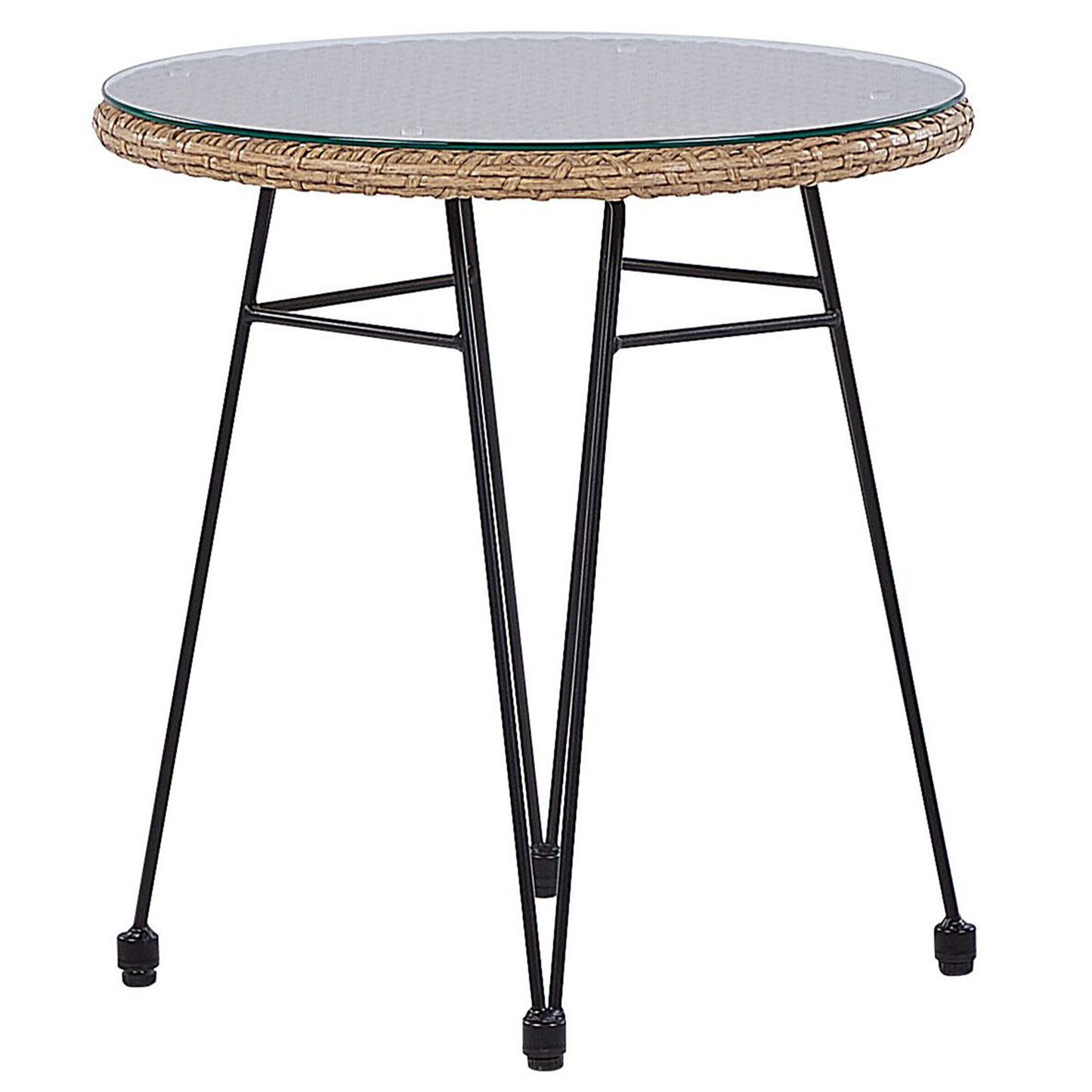 Bistro Set inkl. Kissen TROPEA II Polyrattan Naturfarben