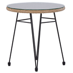 Bistro Set inkl. Kissen TROPEA II Polyrattan Naturfarben
