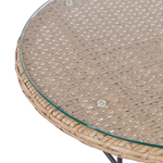 Bistro Set inkl. Kissen TROPEA II Polyrattan Naturfarben