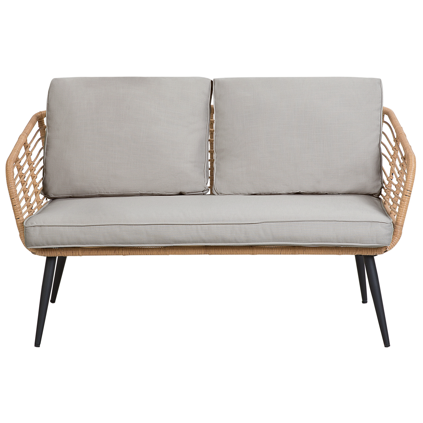 Lounge Set mit Tisch 4-Sitzer CORINTH II Polyrattan Naturfarben