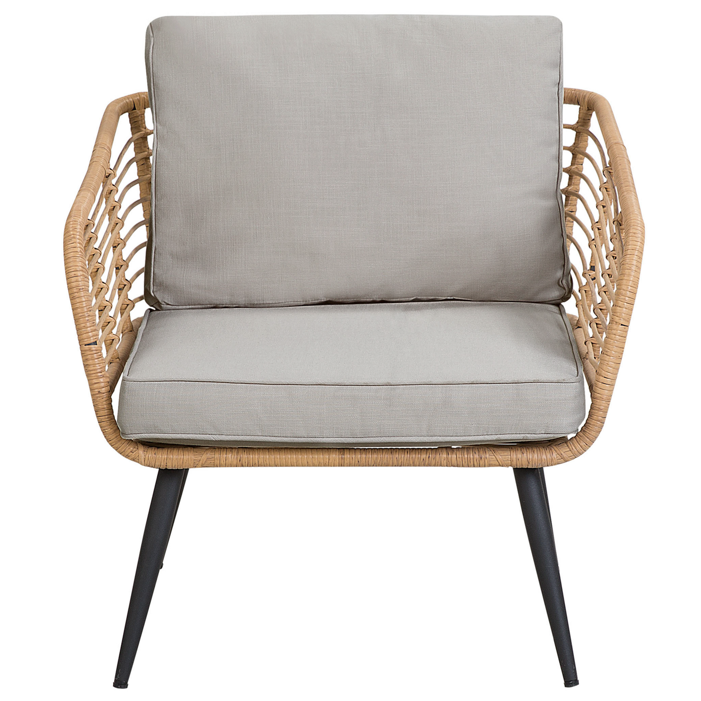 Lounge Set mit Tisch 4-Sitzer CORINTH II Polyrattan Naturfarben