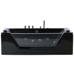 Whirlpool Badewanne schwarz LED Unterwasserbeleuchtung 162 x 76 cm SAMANA