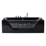 Whirlpool Badewanne schwarz LED Unterwasserbeleuchtung 153 x 70 cm SAMANA