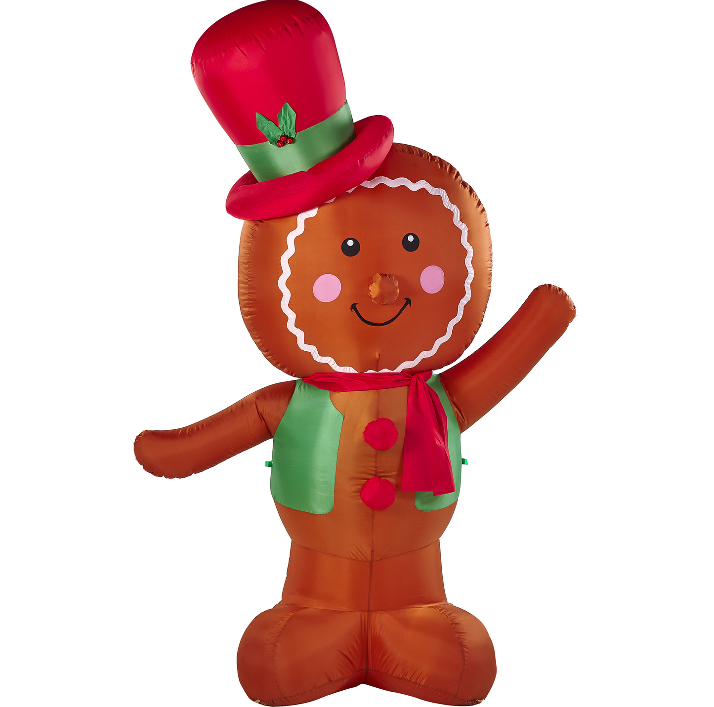 Aufblasbare Weihnachtsdekoration Pfefferkuchenmann mit LED-Beleuchtung braun 240 cm SAVELA