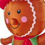 Aufblasbare Weihnachtsdekoration Pfefferkuchenmann mit LED-Beleuchtung braun 240 cm SAVELA