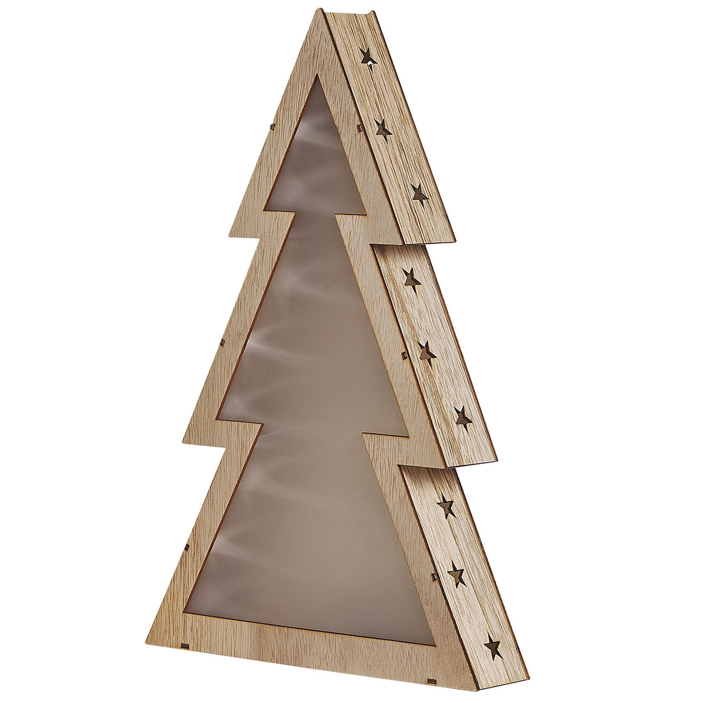 Weihnachtsdeko LED Pappelholz hellbraun Tannenbaum 35 cm JUVA