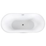 Badewanne freistehend schwarz oval 170 x 80 cm PINEL