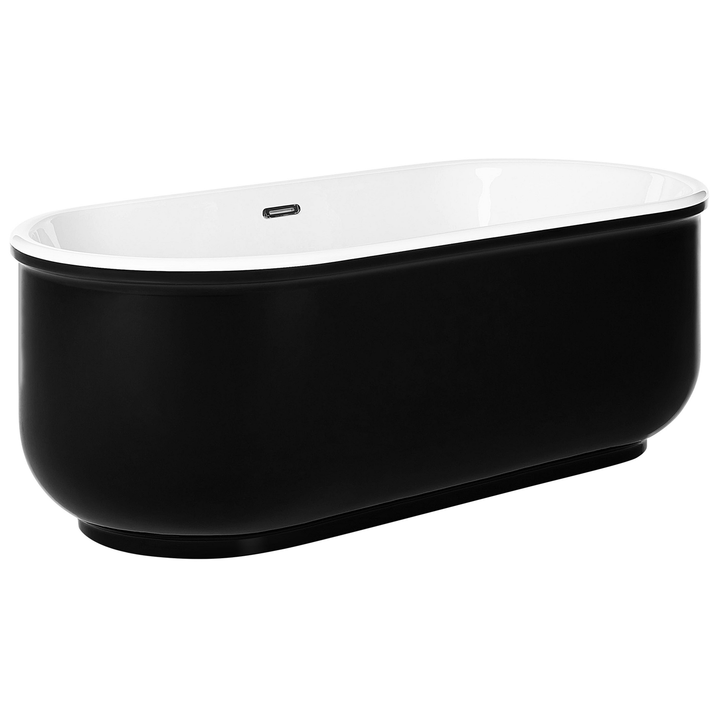 Badewanne freistehend schwarz oval 170 x 80 cm PINEL
