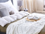 Kuscheldecke TOURZA Stoff 180 x 220 cm Weiss