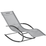 Gartenliege Stahl Textilbespannung hellgrau Schaukelfunktion CARANO II