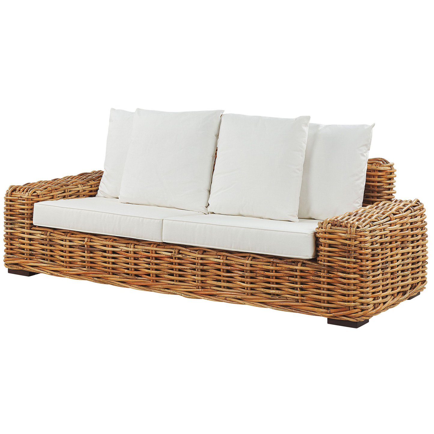 Gartensofa 3-Sitzer FORLI Rattan Naturfarben