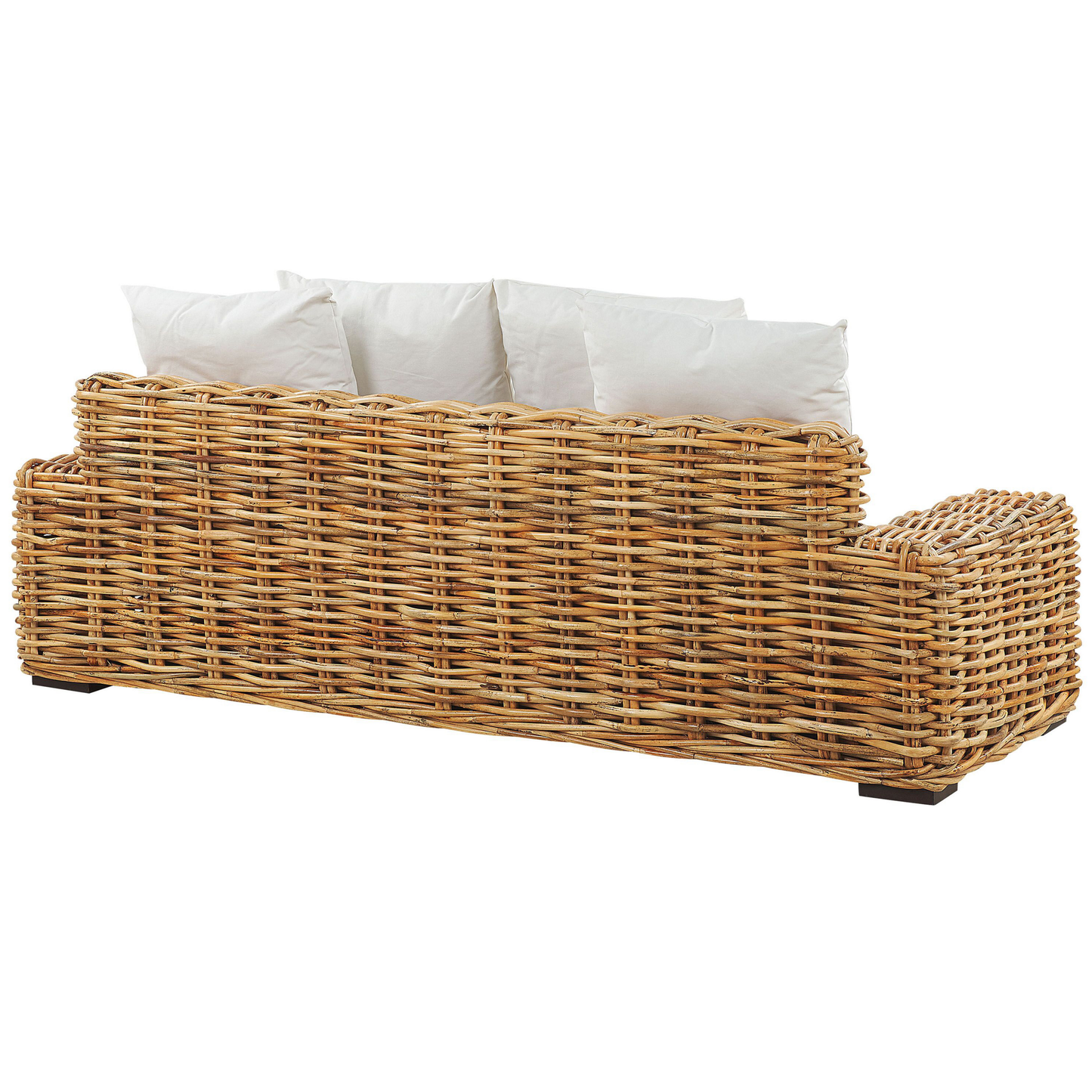 Gartensofa 3-Sitzer FORLI Rattan Naturfarben