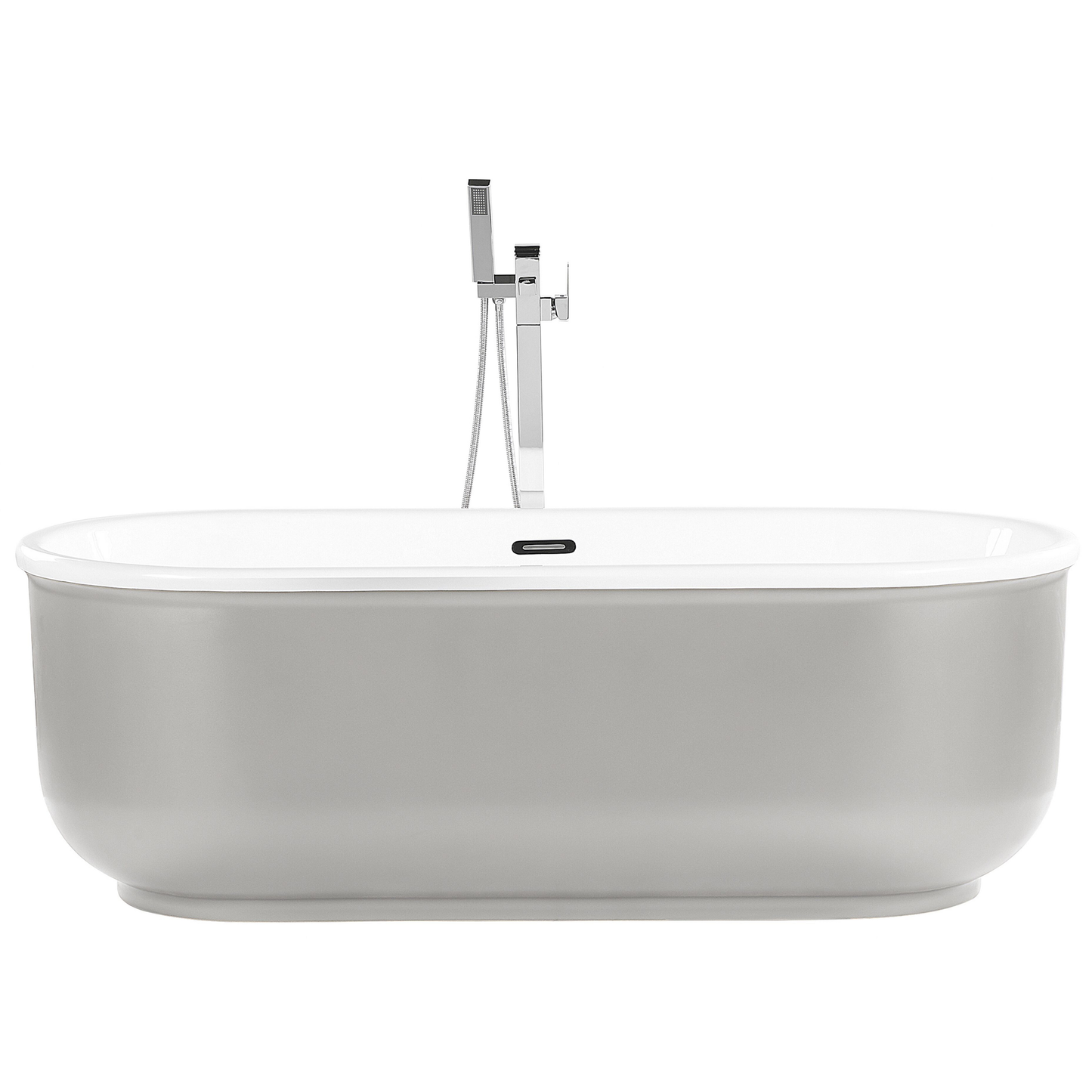 Badewanne freistehend silber oval 170 x 80 cm PINEL