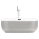 Badewanne freistehend silber oval 170 x 80 cm PINEL