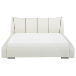 Lederbett weiss Lattenrost 160 x 200 cm NANTES