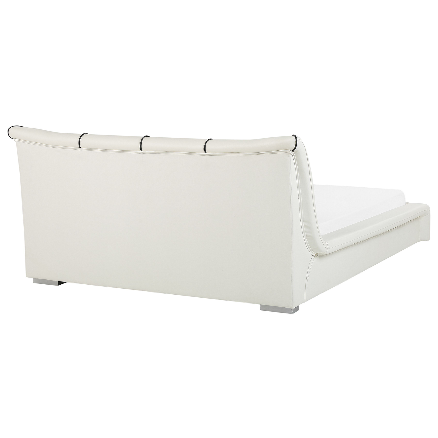 Lederbett weiss Lattenrost 160 x 200 cm NANTES