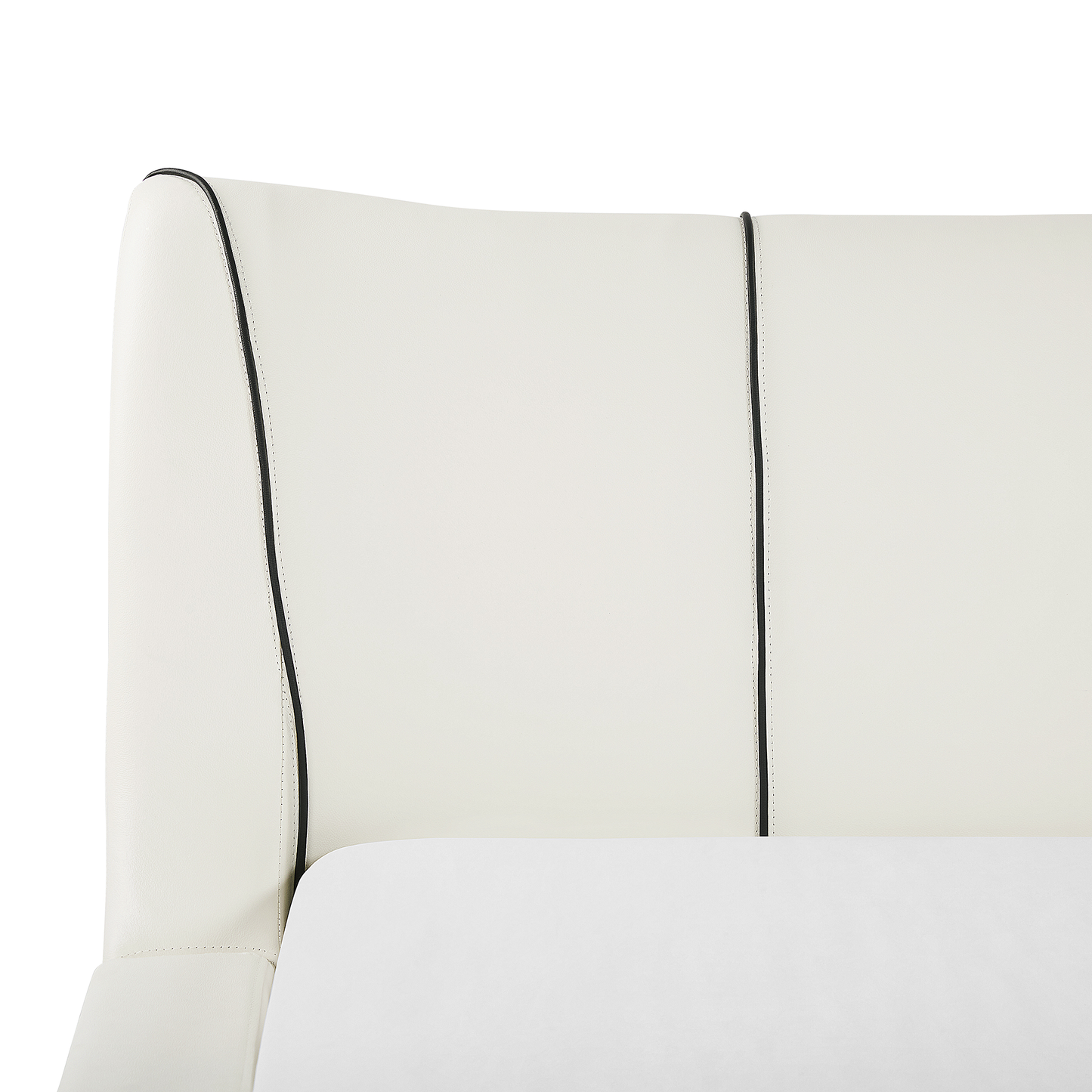 Lederbett weiss Lattenrost 160 x 200 cm NANTES
