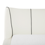 Lederbett weiss Lattenrost 160 x 200 cm NANTES