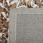 Teppich Leder braun / grau 140 x 200 cm Shaggy MUT