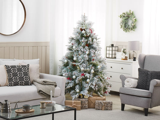 Künstlicher Weihnachtsbaum schneebedeckt 180 cm weiss MASALA