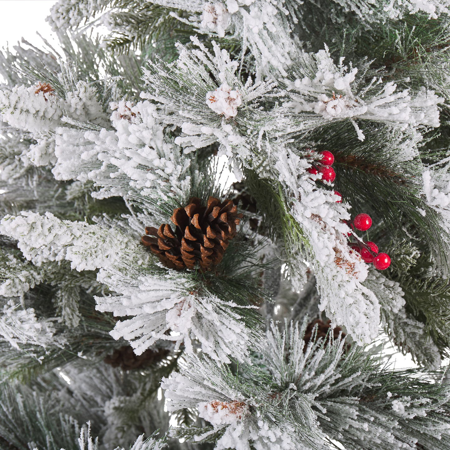 Künstlicher Weihnachtsbaum schneebedeckt 180 cm weiss MASALA