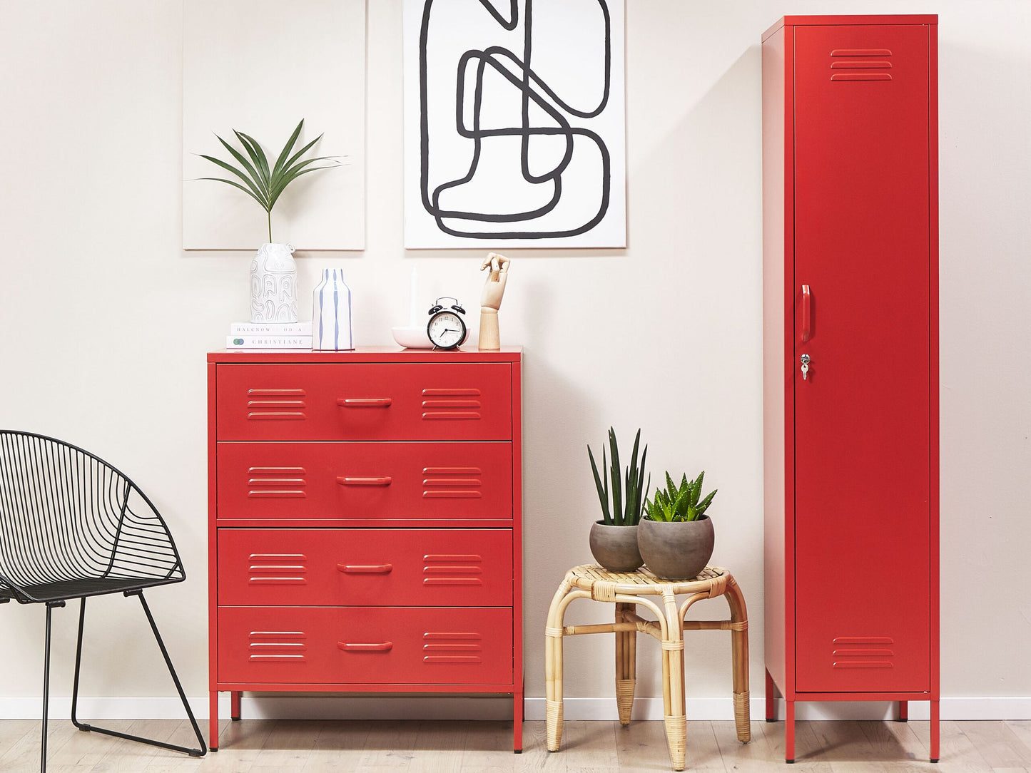 Büroschrank FROME Metall Rot